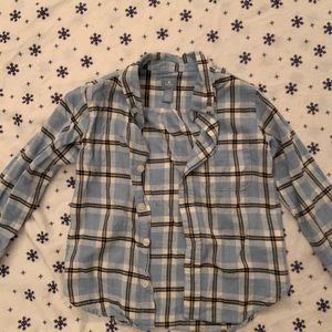 Long sleeve stripe top button down blue New